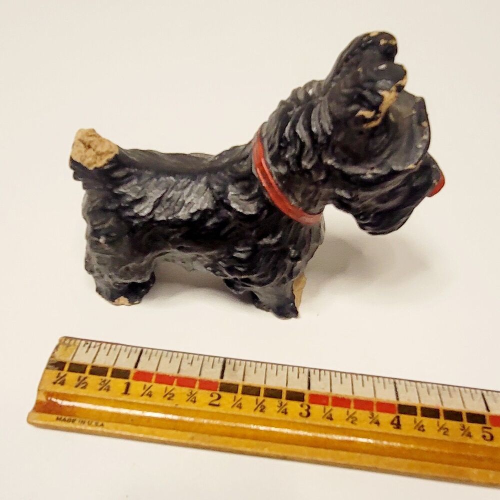 VINTAGE Scottie Dog LOT 10 Piece - Scottish Terrier - Celluloid Wood Syroco - Picture 15 of 15
